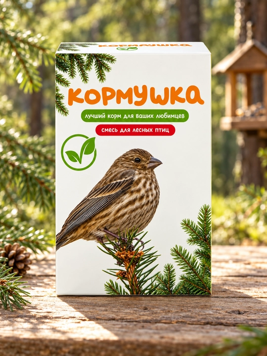 "Kormushka" ozuqasi - o‘rmon qushlari uchun aralashma, 500 g - 