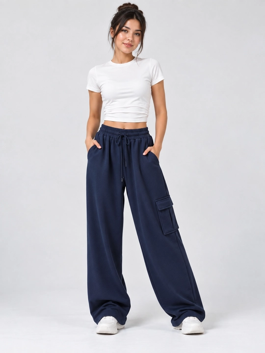 Ayollar jogger shimlari oversize 42–50, keng shalvar shim bahor-yoz-kuz - 