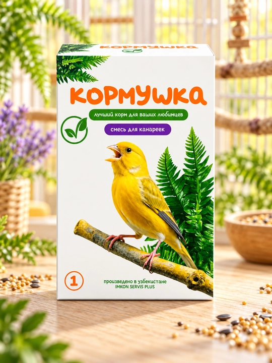 "Kormushka" ozuqasi - kanareykalar uchun aralashma №1, 500 g - 