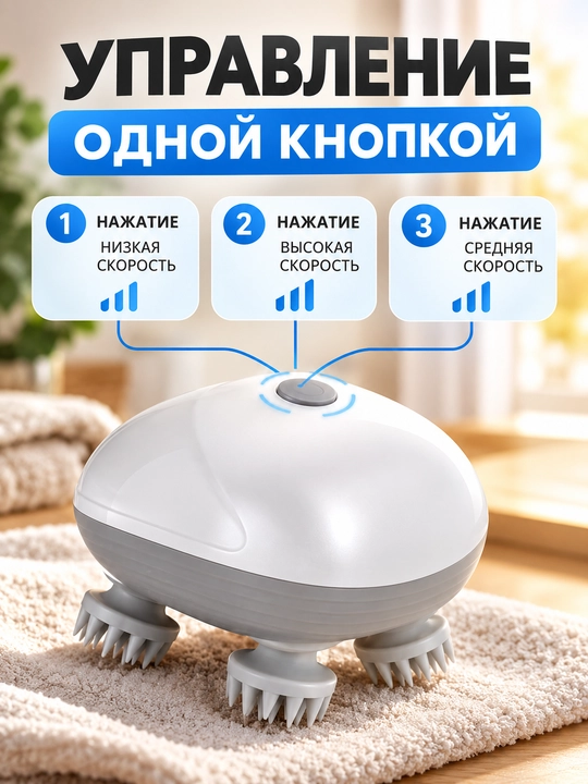 Массажер для головы, лица, шеи и тела электрический