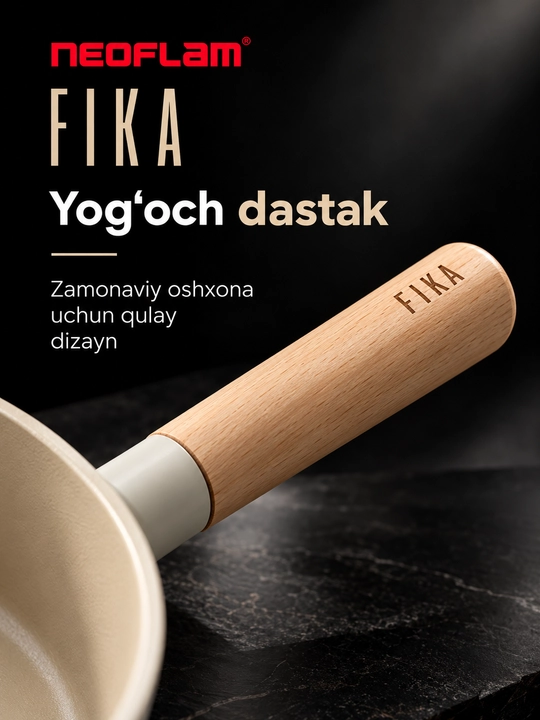 NEOFLAM FIKA quyma alyuminiy, tova, kastryulka, cho‘mich, gril, quymoqli tova