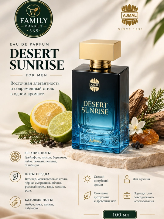 Ajmal Desert Sunrise парфюмерная вода для мужчин, 100 мл