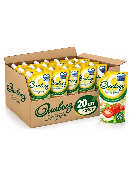 Olivyez klassik 35% mayonezli sousi, doy-pak 350 ml × 20 dona