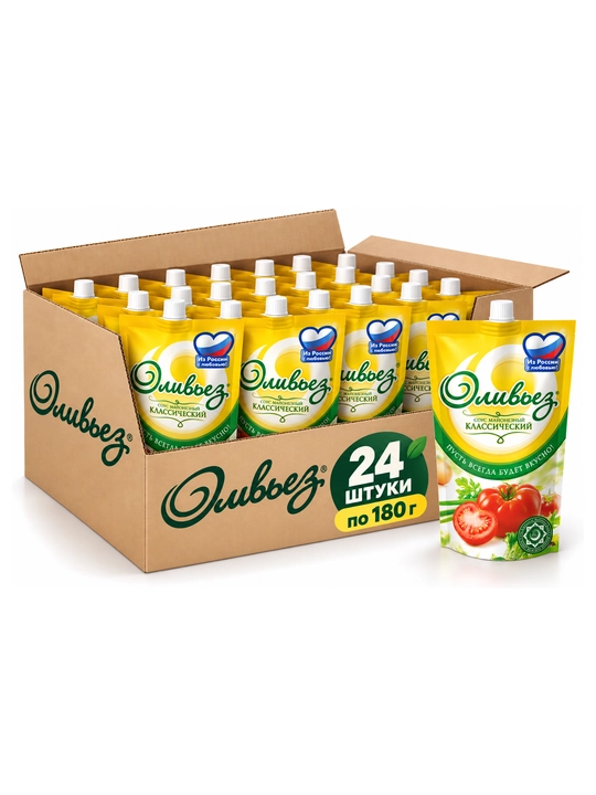 Olivyez klassik 35% mayonezli sousi, doy-pak 180 ml × 24 dona