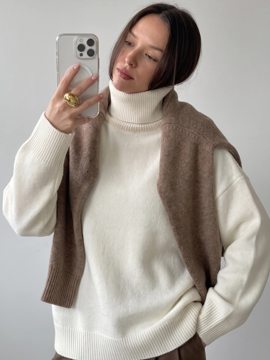 Svitеr ayollar uchun, Koftalar ayollar uchun toqilgan ELLY FASHION oversize - 
