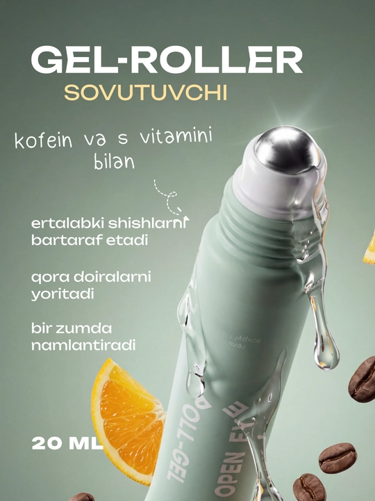 THE U Open Eye Roll-Gel ko'z atrofi uchun gel-roller, 20 ml