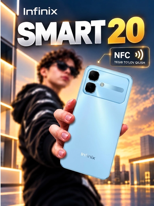 Смартфон Infinix Smart 20, 5200 мА·ч, 6.78″ HD+ IPS LCD 120 Гц MediaTek Helio G81 Ultimate - 