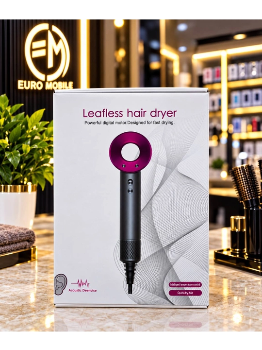 Parraksiz fen Leafless Hair Dryer, 3 harorat, 3 tezlik, nasadkalar bilan
