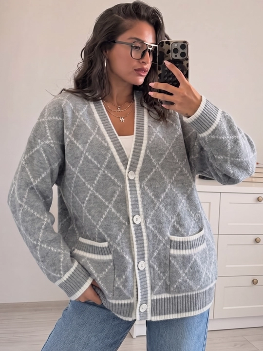 Kardigan ayollar uchun trikotaj - ELLY FASHION - 
