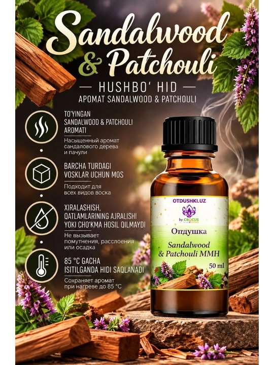 MMH seriyali sham va sovun uchun atirlar, qulay shisha dozatorli idishda, 50 ml - 