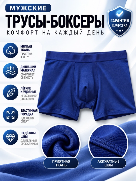 Erkaklarga havo o'tkazuvchan ichki qoplamali bokser trusiklar, qulay shortiklar, XL–7XL