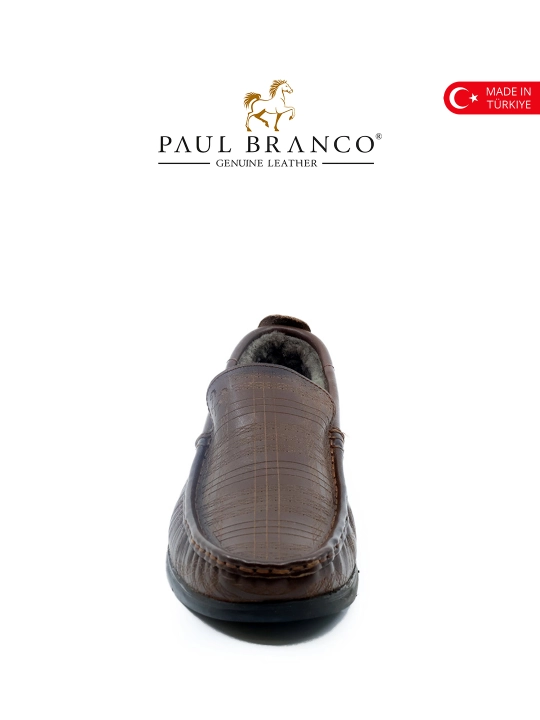 Qish uchun tabiiy mexli mokasinlar, tabiiy charmdan, erkaklar uhcun Paul Branco 96601