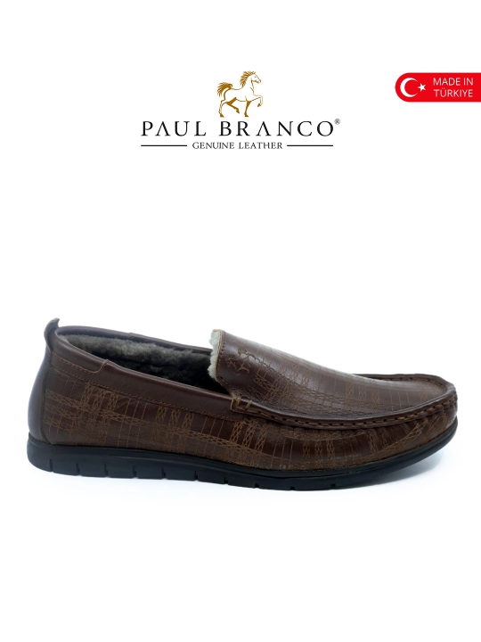 Qish uchun tabiiy mexli mokasinlar, tabiiy charmdan, erkaklar uhcun Paul Branco 96601