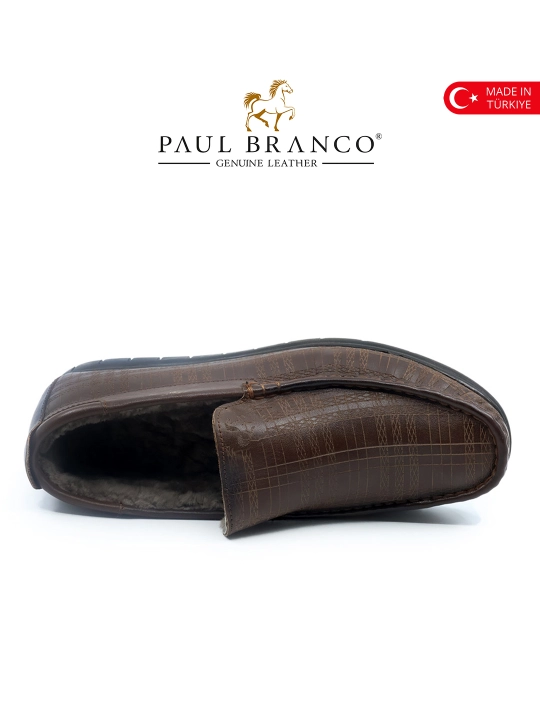 Qish uchun tabiiy mexli mokasinlar, tabiiy charmdan, erkaklar uhcun Paul Branco 96601