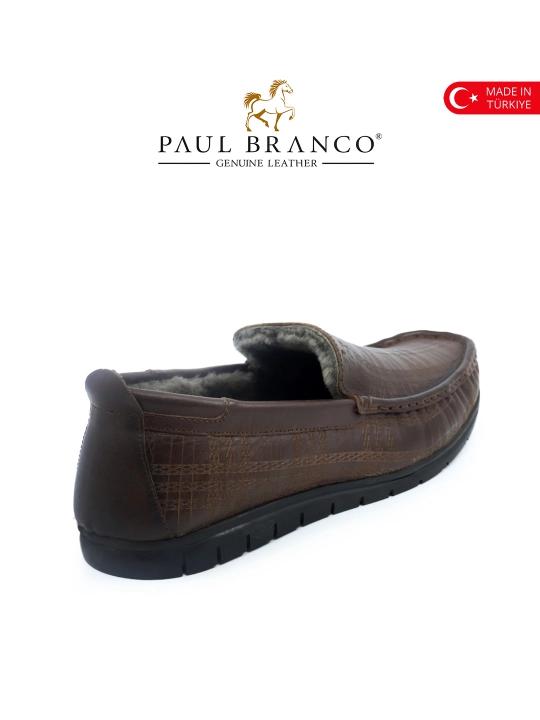 Qish uchun tabiiy mexli mokasinlar, tabiiy charmdan, erkaklar uhcun Paul Branco 96601