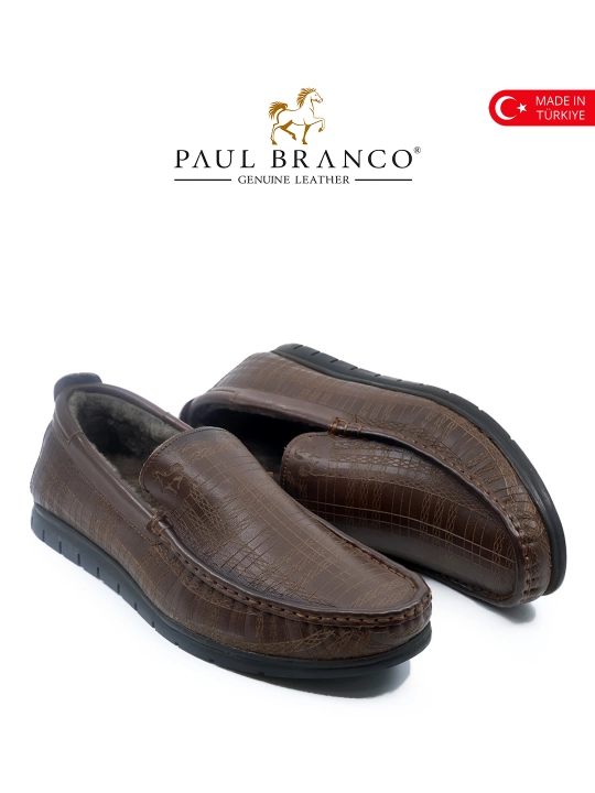 Qish uchun tabiiy mexli mokasinlar, tabiiy charmdan, erkaklar uhcun Paul Branco 96601