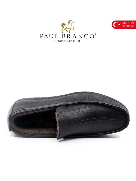 Qish uchun tabiiy mexli mokasinlar, tabiiy charmdan, erkaklar uhcun Paul Branco 96601