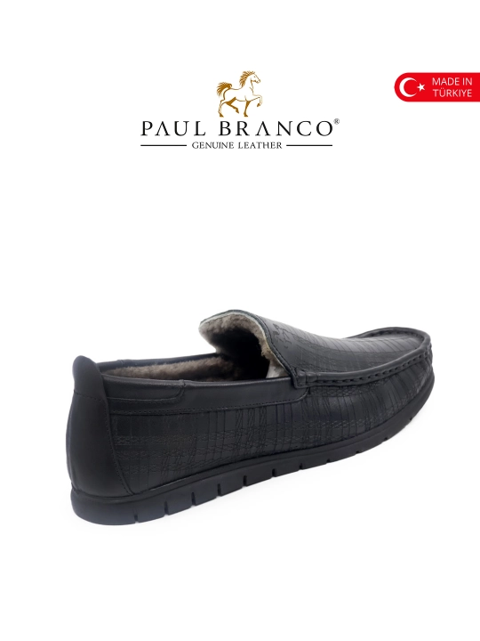 Qish uchun tabiiy mexli mokasinlar, tabiiy charmdan, erkaklar uhcun Paul Branco 96601