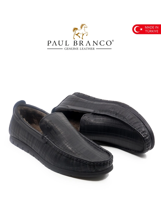 Qish uchun tabiiy mexli mokasinlar, tabiiy charmdan, erkaklar uhcun Paul Branco 96601