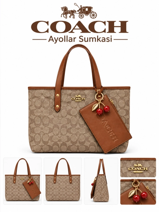Ayollar uchun sumka COACH uslubida, crossbody - yelkaga osib yuriladigan model
