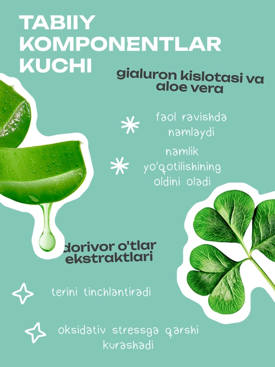 THE U Keep Calm Serum yuz zardobi, sentella, aloe va gialuron kislotasi bilan, 30 ml