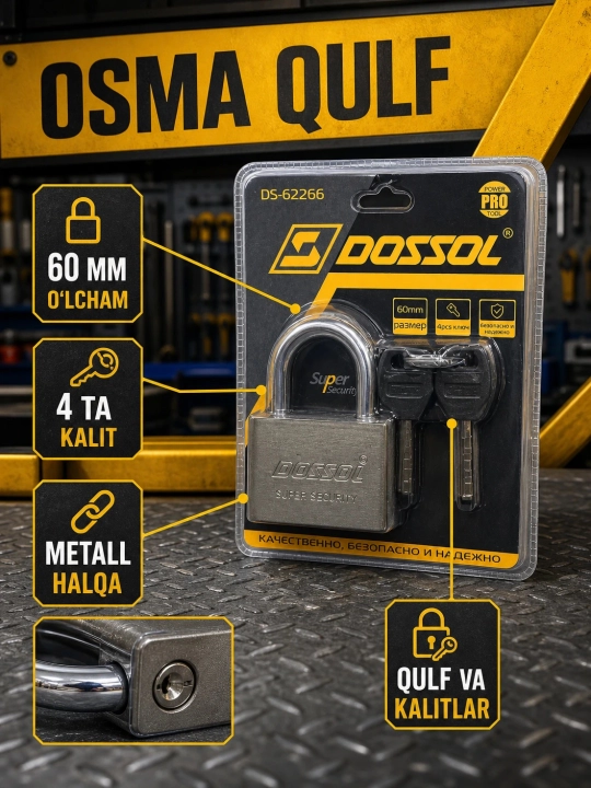Dossol 60 mm osma qulf. 4 ta kalitli, mustahkam metall korpus. Ishonchli himoya - 