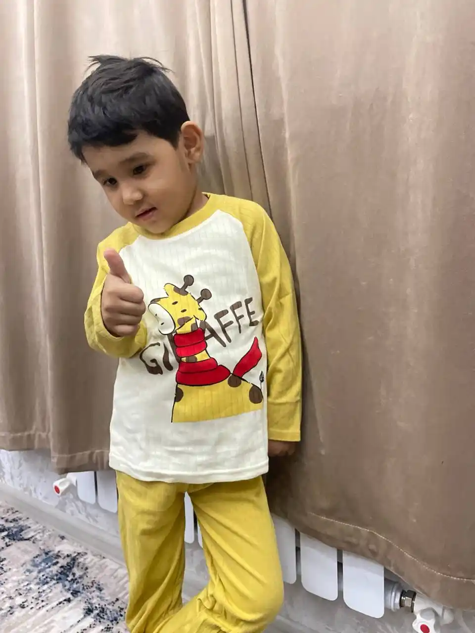 Детская пижама комплект кофта и брюки из рибаны 2-6 лет