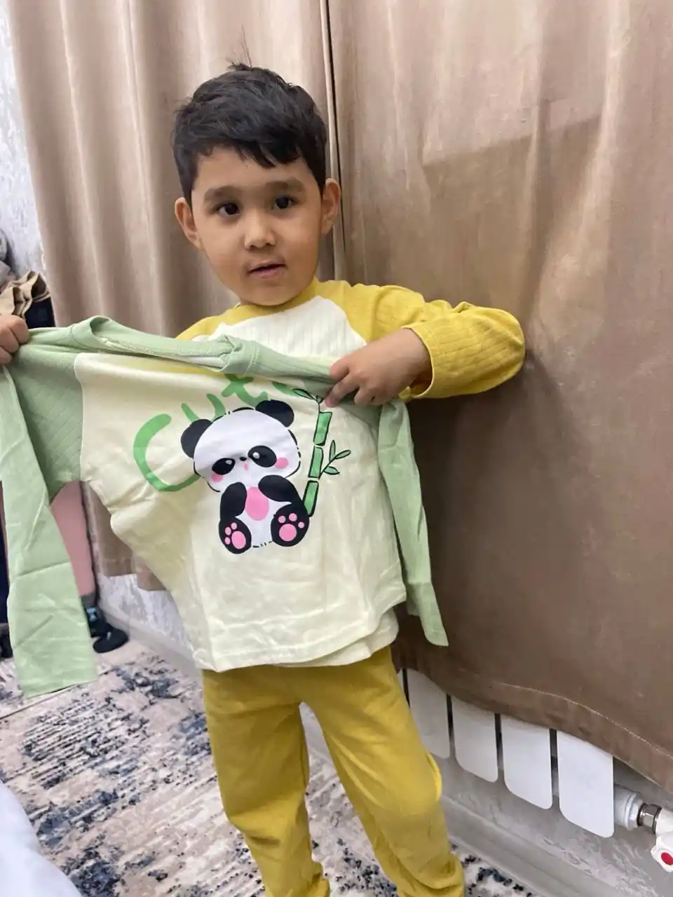 Детская пижама комплект кофта и брюки из рибаны 2-6 лет