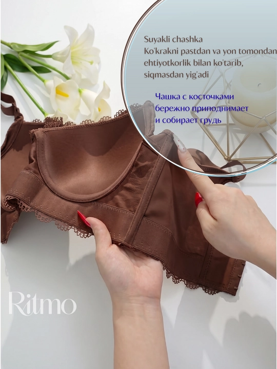 Ayollar uchun dantelli byustgalter, katta razmer, kostochkali lifchik