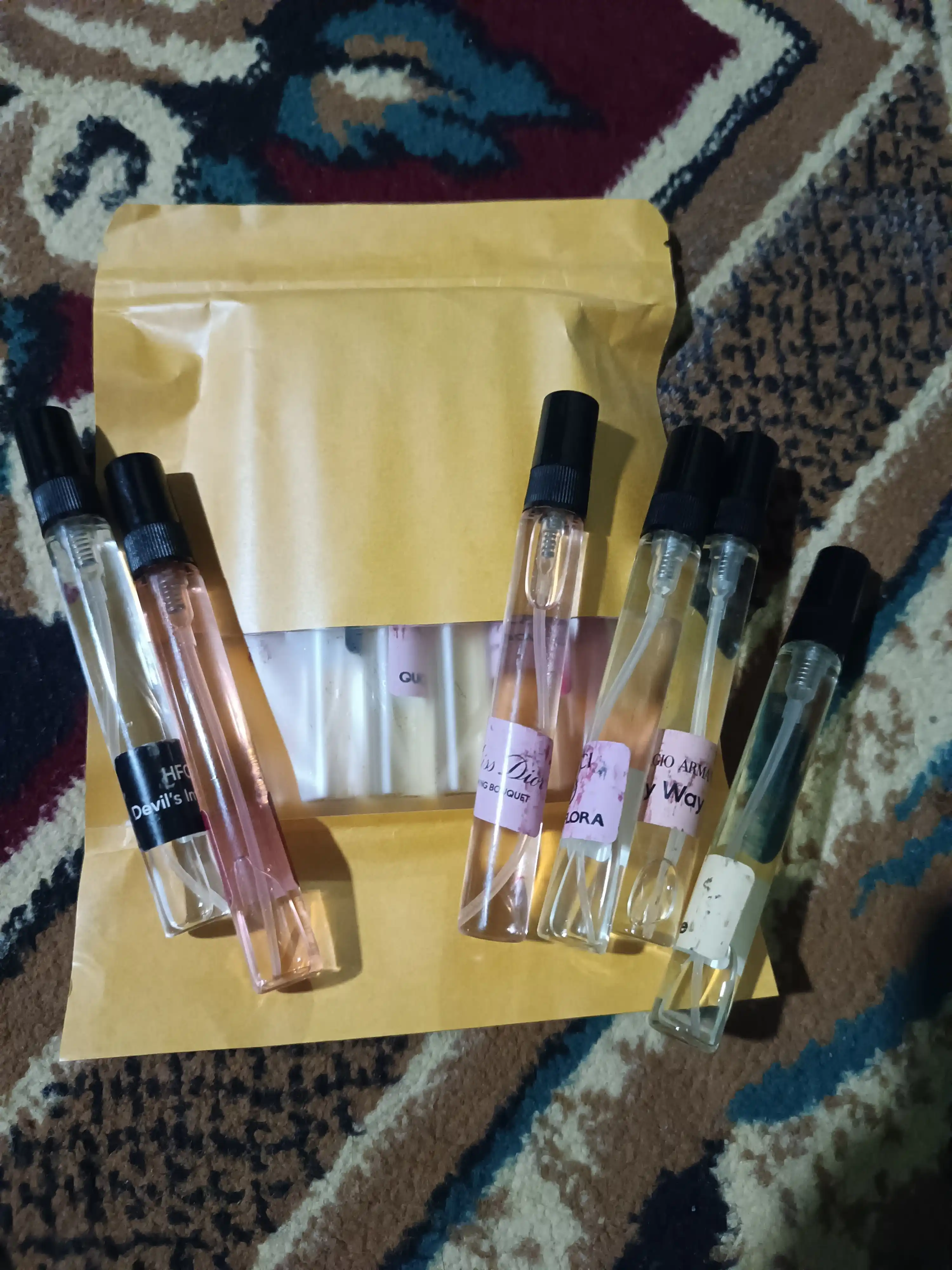 Набор духов для женщин Gucci Flora, Miss Dior, Devil's Intrigue, Libre, Lost Cherry, 6 в 1