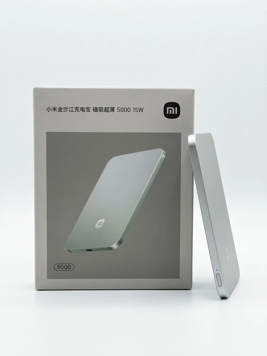 Xiaomi ultra ingichka magnitli powerbank 5000 mAh MagSafe wireless zaryadchik Silver