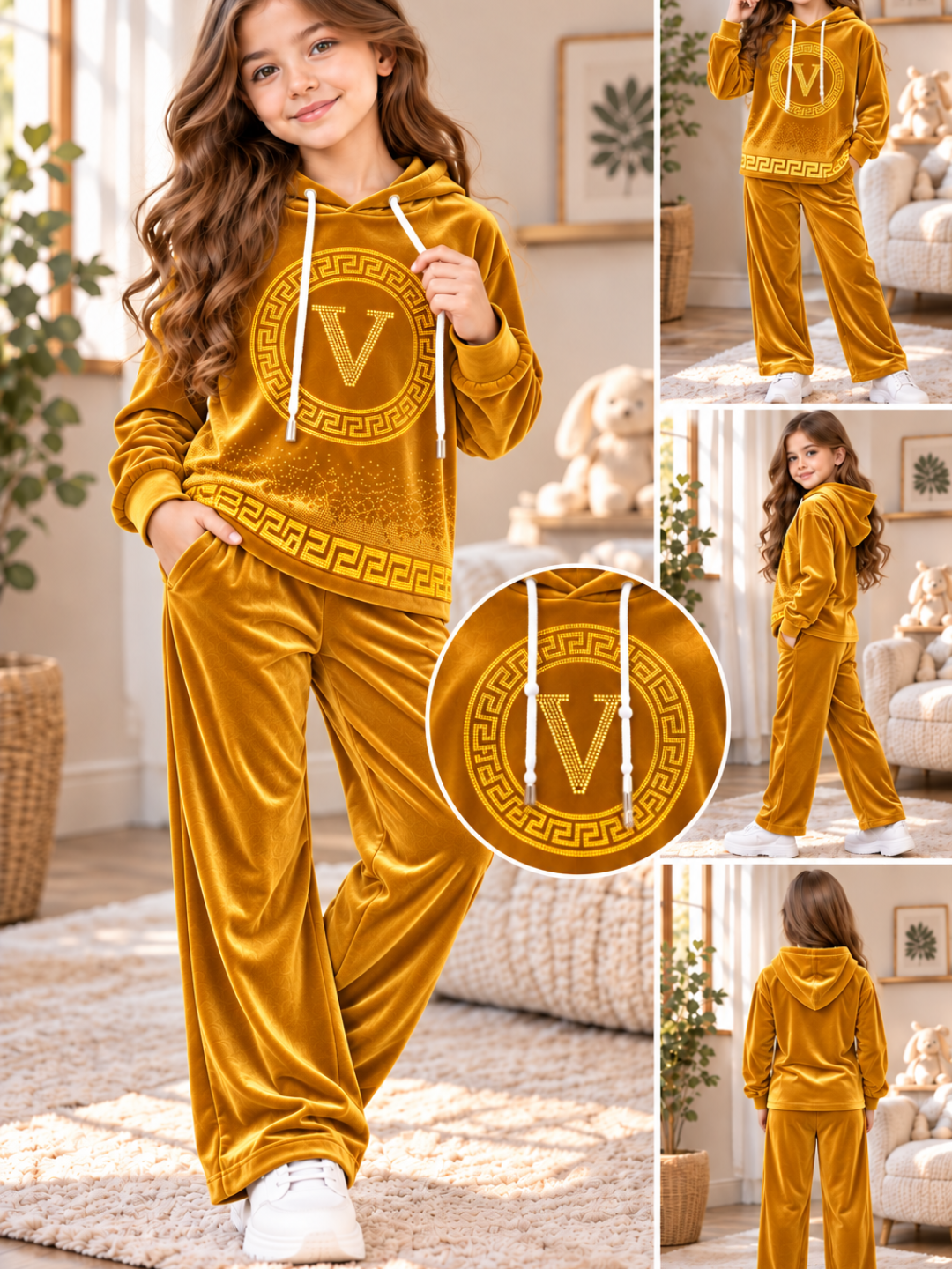 Qizlar uchun velyur matolik ikkitalik toʻplam Qiz bolalar uchun velur,yumshoq velyur kiyim
