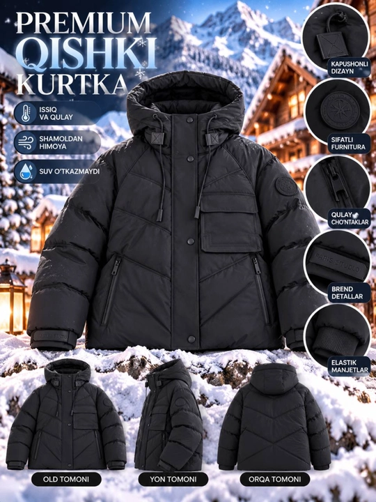 Issiq, zamonaviy va qulay ayollar kurtkasi, sovuq kunlar uchun ideal