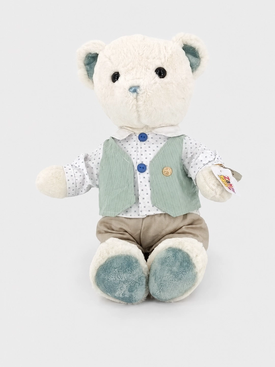 Oq plyush ayiqcha kostyumda жилет bilan, Zak Toys - 
