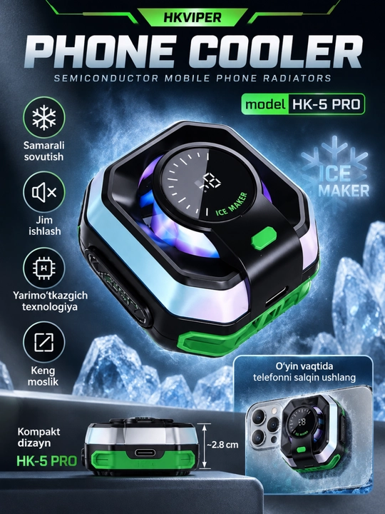 HKVIPER telefon sovutgichi semikonduktorli igrovoy kuler radiator Ice Maker Black - 