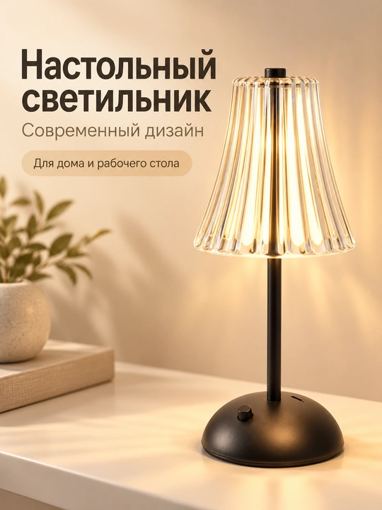 Stol usti LED chiroq, sensorli boshqaruv, 3 rangli yoritish - 