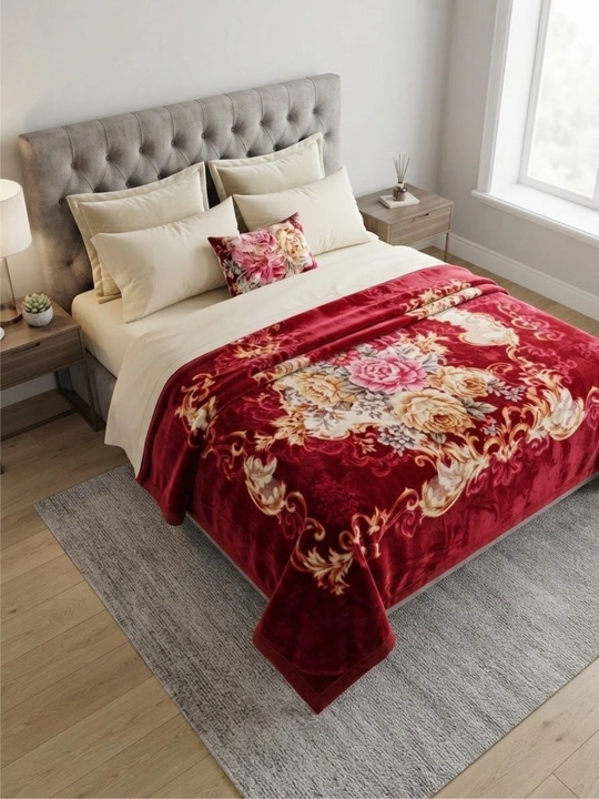Adyol 150×200 sm, yumshoq va issiq pled, qalin yopinchiq, gul naqshli premium adyol