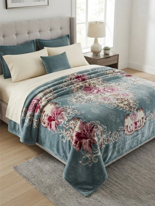 Adyol 150×200 sm, yumshoq va issiq pled, qalin yopinchiq, gul naqshli premium adyol