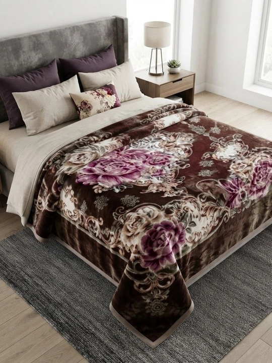 Adyol 150×200 sm, yumshoq va issiq pled, qalin yopinchiq, gul naqshli premium adyol