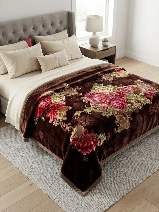 Adyol 150×200 sm, yumshoq va issiq pled, qalin yopinchiq, gul naqshli premium adyol
