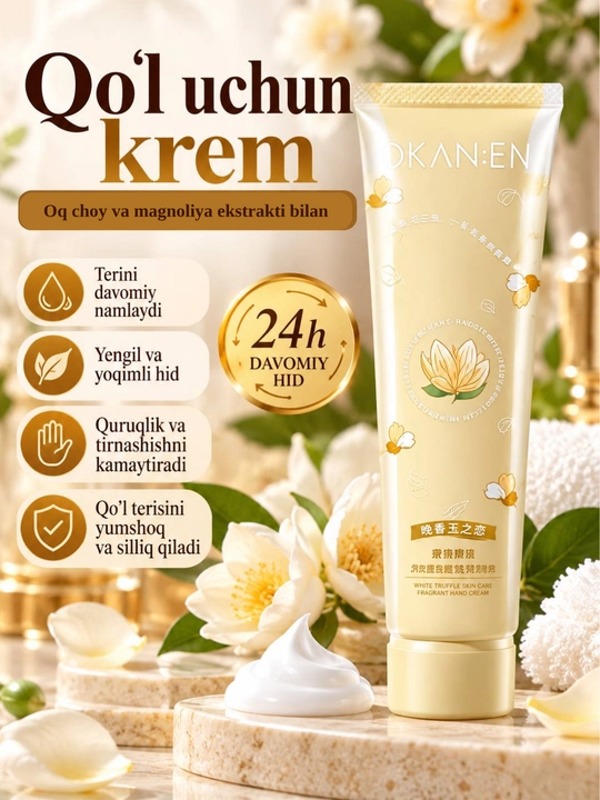 Qo‘l kremi, namlovchi krem, quruq teri, qo‘l parvarishi, yumshatuvchi krem - 