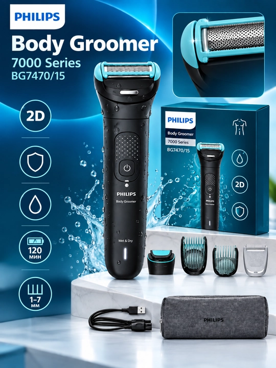 Philips MG7470 Body Groomer  tana va intim sohalar uchun trimmer, quruq va nam foydalanish - 