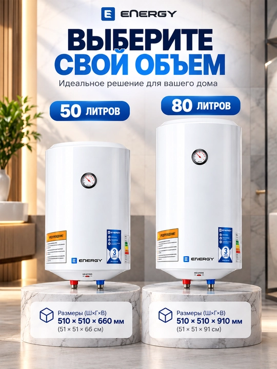 ELT seriyali ENERGY elektr suv isitgichi (50 l / 80 l)