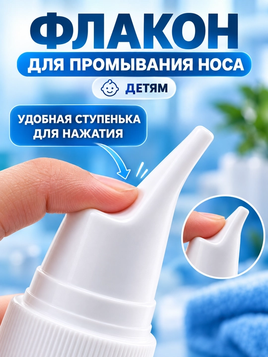 Флакон-ирригатор для промывания носа с насадкой