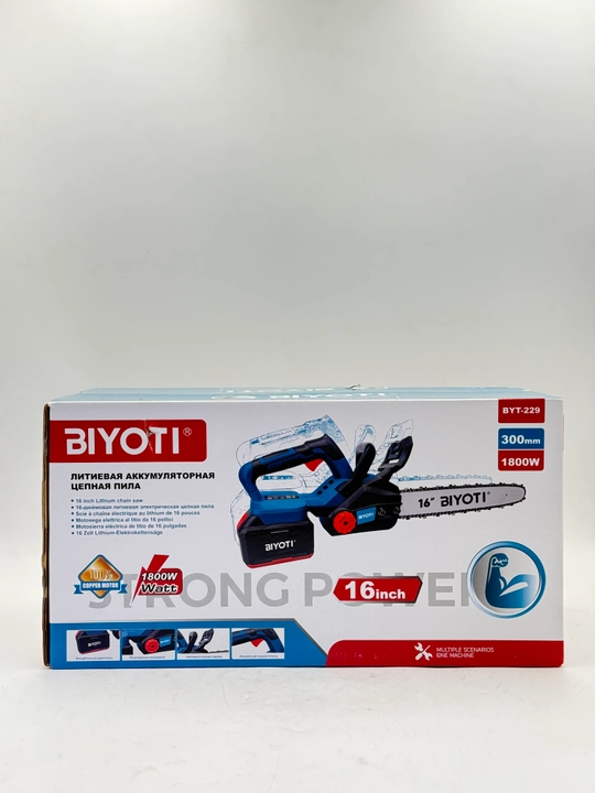 BIYOTI BYT-229 akkumulyatorli zanjirli arra, 21V, Brushless, 1800 Vt, 30 sm shina, 2ta AKB