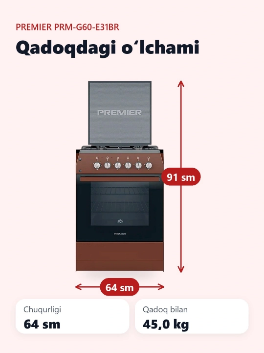 Gaz plitasi PRM-G60-E31BR