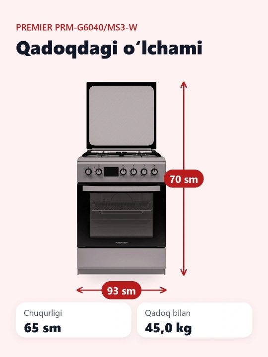 Gaz plitasi PRM-G6040/MS3-MB