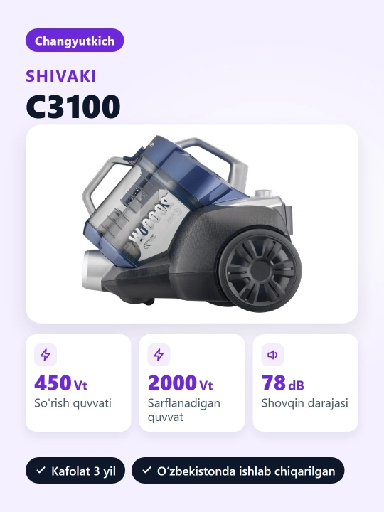 Changyutkich Shivaki C3100 Konteynerli 450 aVt, moviy