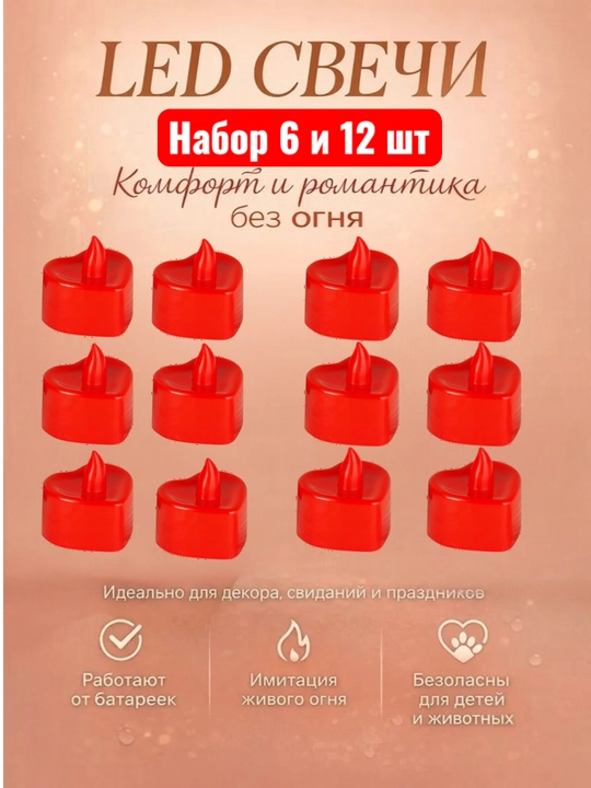 Batareyali svetodiodli sham, uy uchun bezak