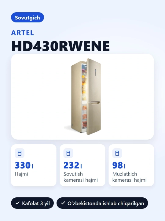 Sovitkich Shivaki HD430RWENE Grand Inverter 330 l